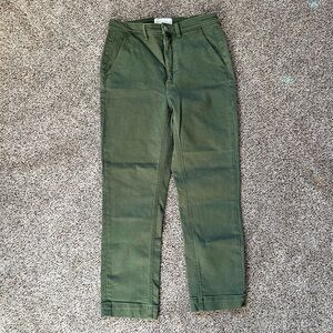 Everlane High Rise Straight Green Pants